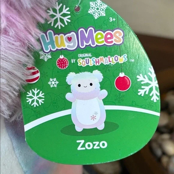 Brand New Squishmallows HugMees Christmas Zozo Pastel Rainbow Plush Snowflake